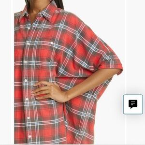 R13 Red Plaid Midi Dress